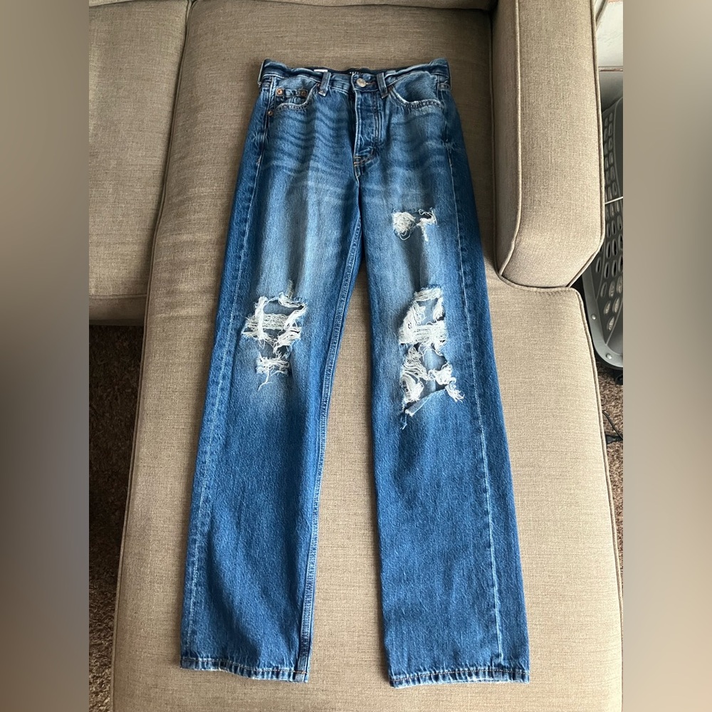Aeropostale Blue Distressed Boyfriend Jeans